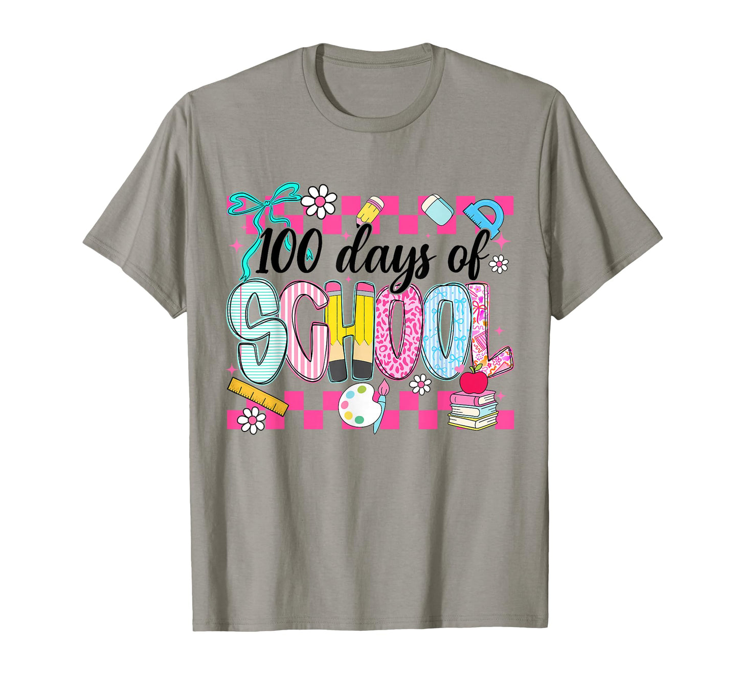 100 Days of School Preppy 100th Day of School Teacher Kids T-Shirt