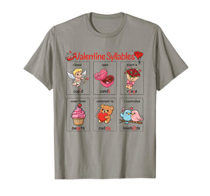 Valentine six Syllables Phonetics Kids and Teacher T-Shirt