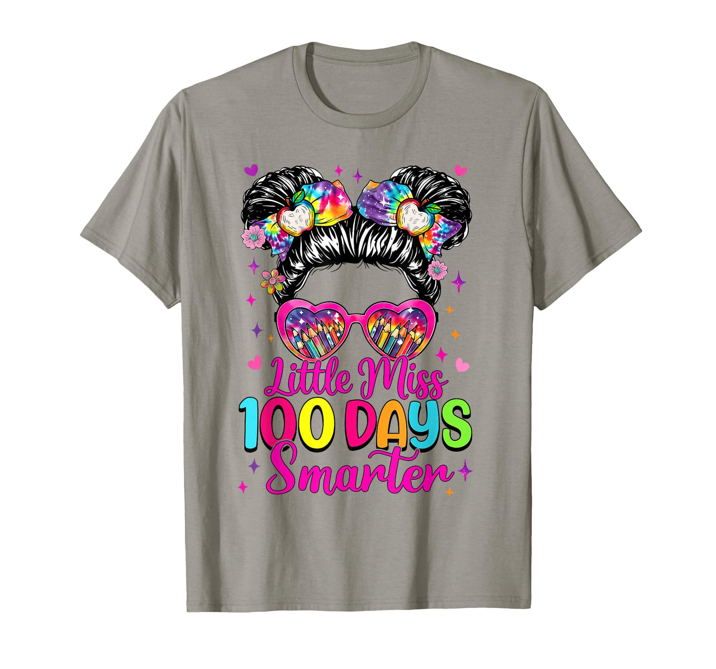 Little Miss 100 Days Smarter 100 Days of School Girls Kids T-Shirt