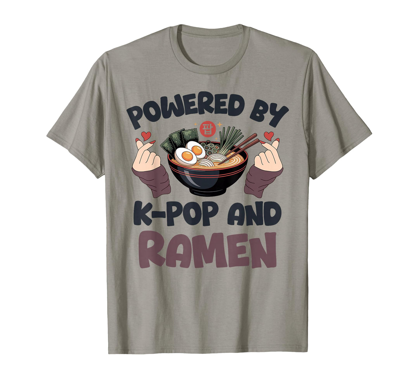 Ramen Kpop Powered by Ramen & K-Pop Heart K Pop T-Shirt