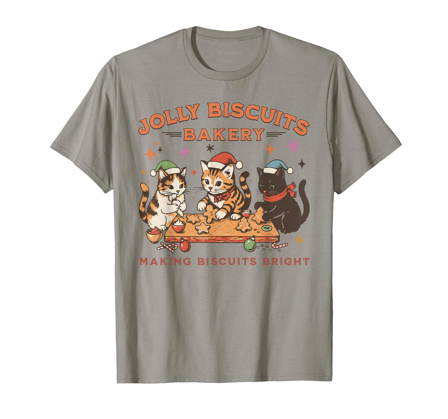 Jolly Biscuits Bakery Vintage Family Christmas Baking Crew T-Shirt