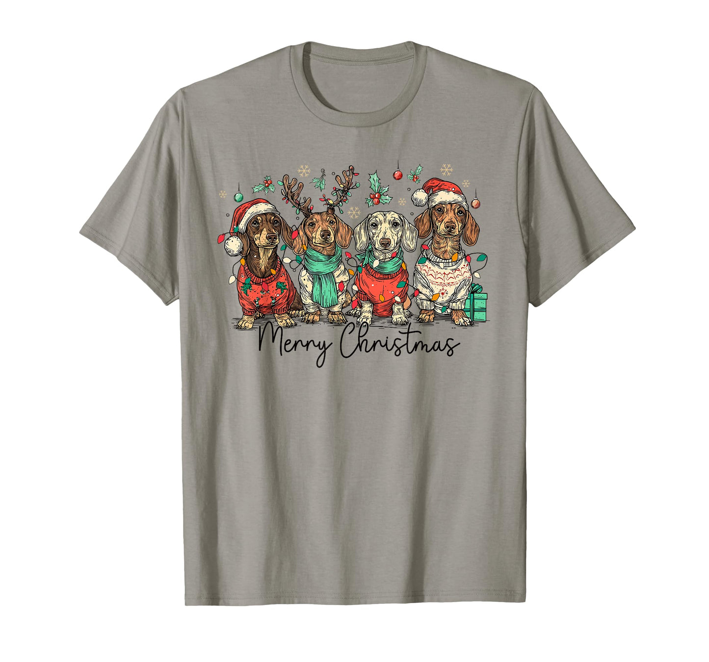 Merry Christmas Dachshund Dog Xmas Holiday Pet Lover T-Shirt