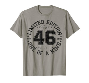 46 Year Old Gifts Vintage 1980 Limited Edition 46th Birthday T-Shirt