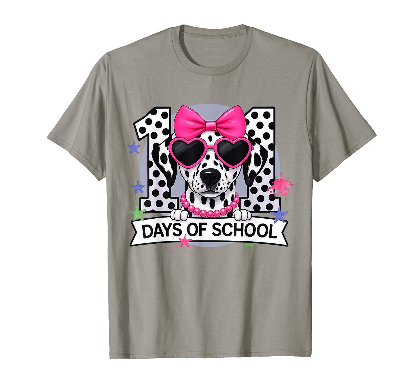 Preppy 100 Days of School Dalmatian Dog Teacher Girls T-Shirt