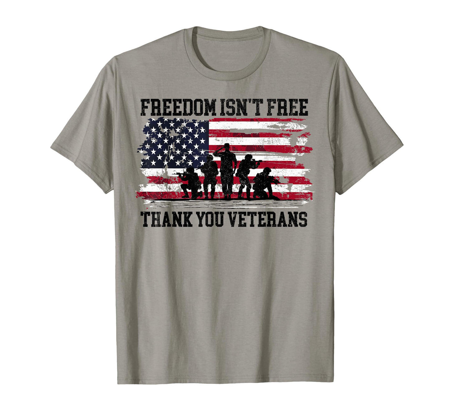 Freedom Isn't Free Thank You Veterans Day Military USA Flag T-Shirt