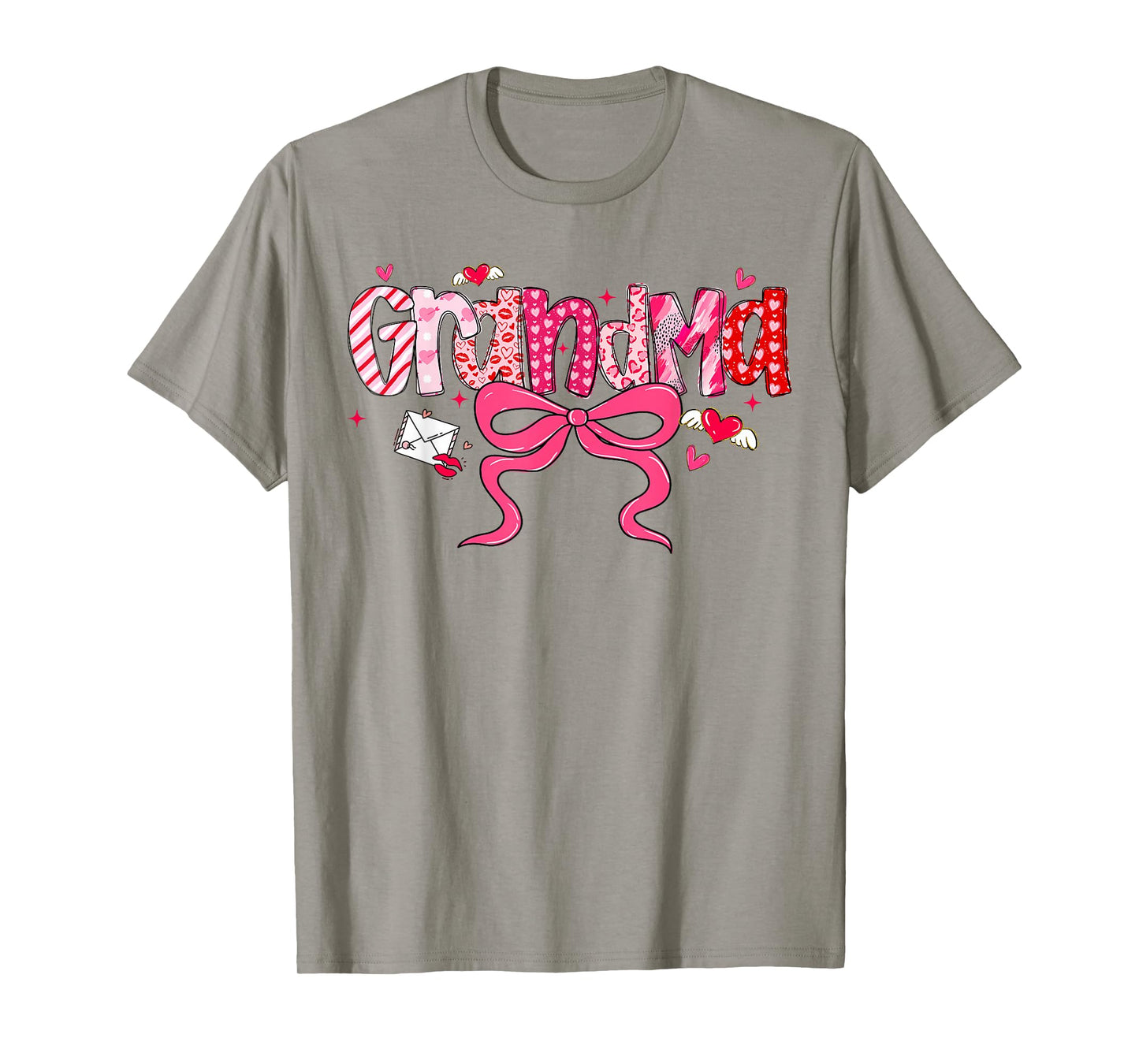 Grandma Valentine Cute Heart Valentines Day Coquette Bow T-Shirt
