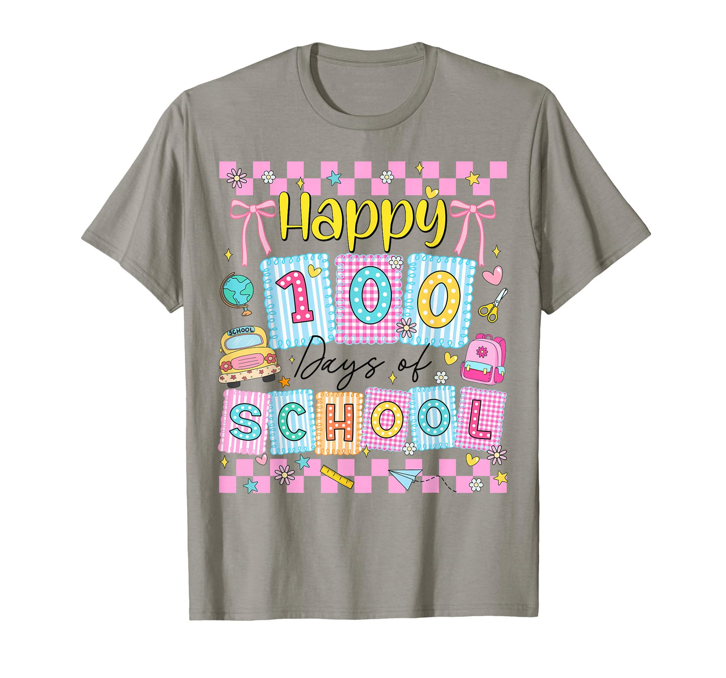 Happy 100 Days of School Coquette 100th Day of School Girls T-Shirt