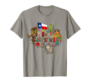 Merry Christmas Y'all Texas Map Santa Hat Mens Womens Kids T-Shirt