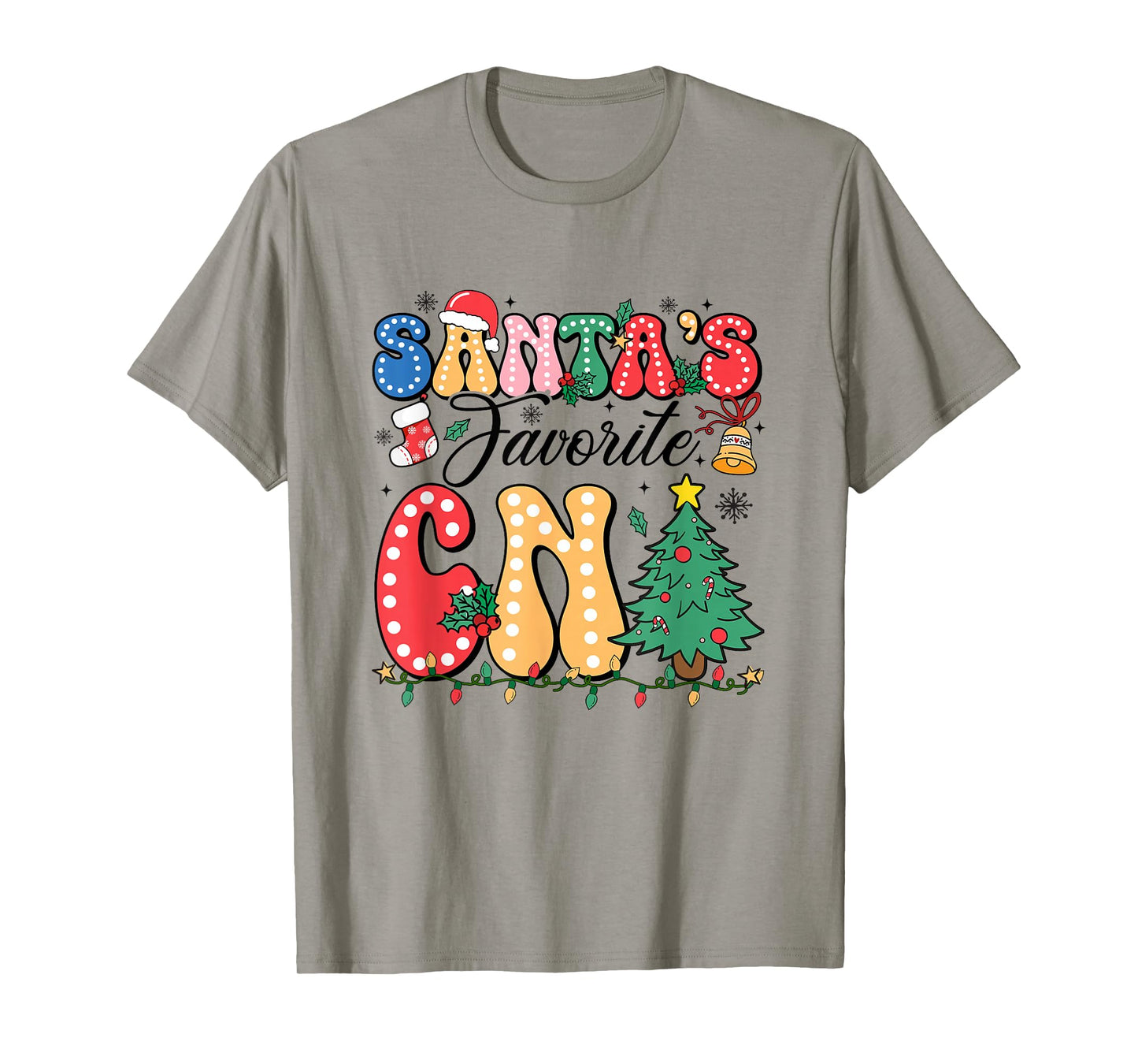 Funny Santa's Favorite CNA Christmas Nursing Xmas T-Shirt
