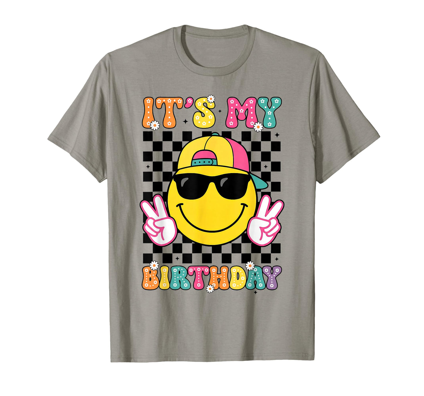 Groovy It's My Birthday Girls Women Teens Kid Bday Flower T-Shirt