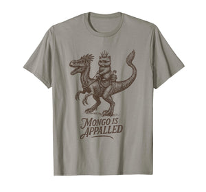Retro Mongo is Appalled Princess Cat Riding Dinosaur Womens T-Shirt