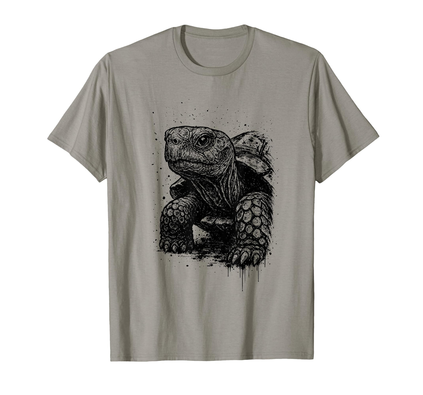 Tortoise Ink Art Grunge Edgy Wildlife Nature Portrait Turtle T-Shirt