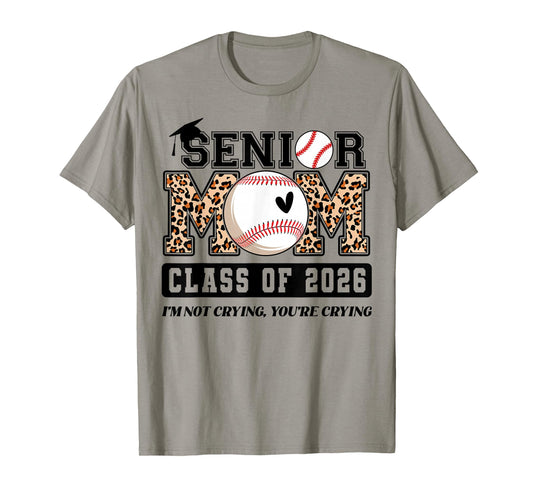 Senior Mom Class of 2026 Cute Baseball Player Graduation T-Shirt
