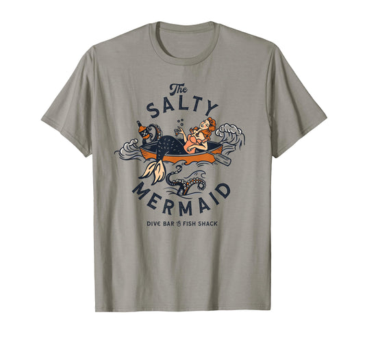 Mermaid Dive Bar & Salty Fish Shack. Vintage Pinup Art Shirt T-Shirt
