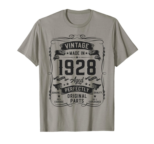 Vintage 1928 98yr 98th Birthday Gifts for Men 98 Years Old T-Shirt