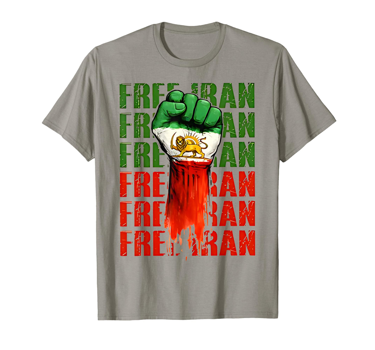 Free Iran Symbol Flag Heartbeat Freedom Love T-Shirt