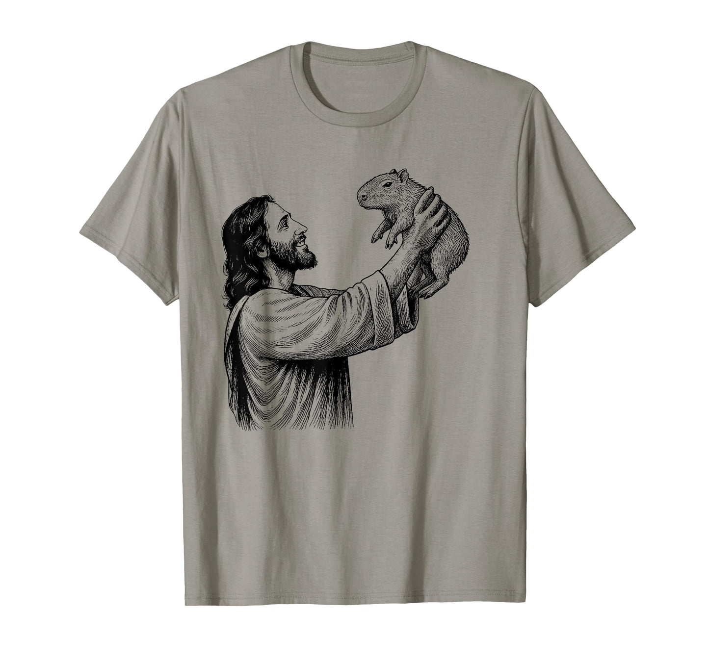 Jesus Holding Capybara Christian T-Shirt
