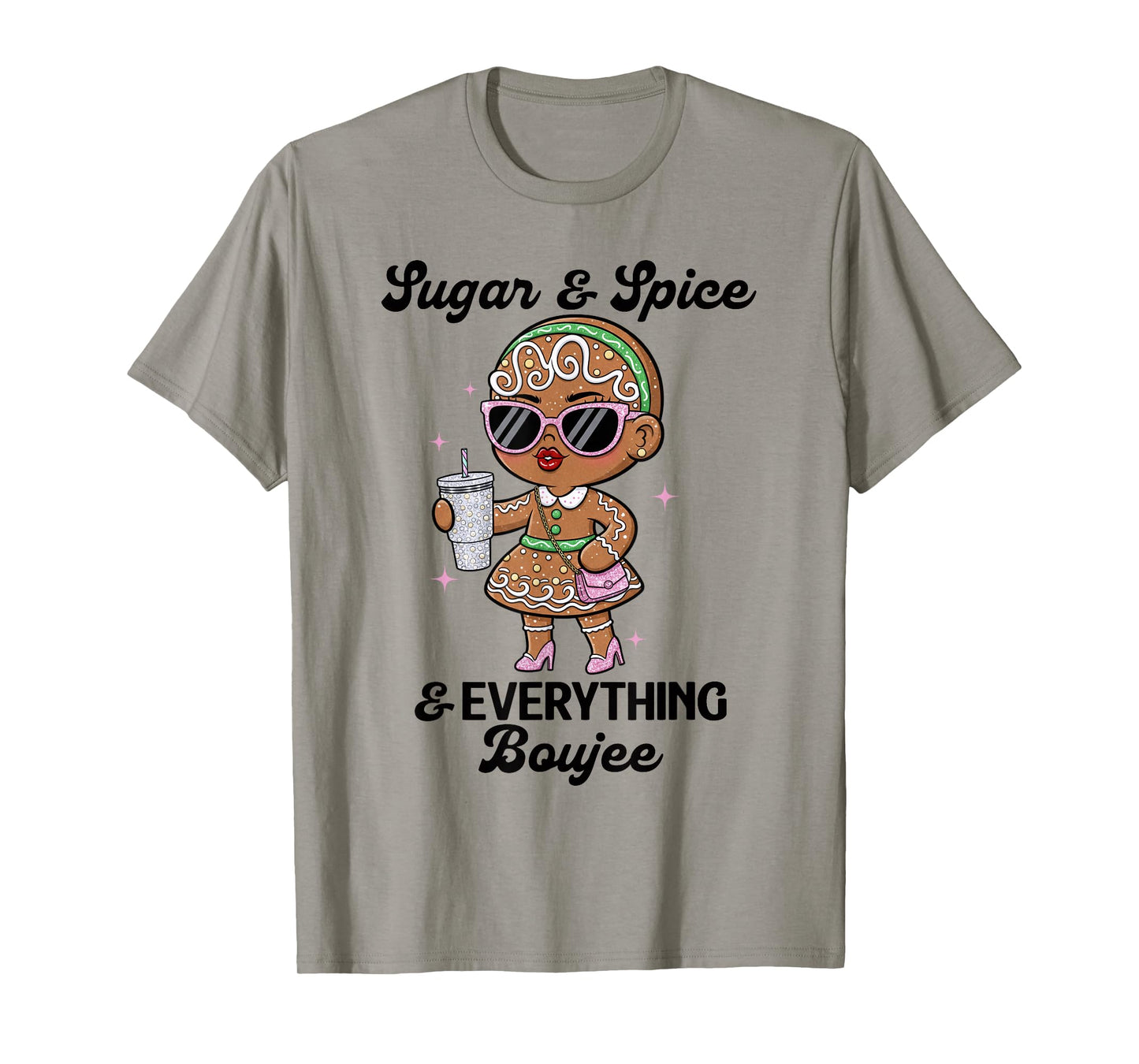 Sugar & Spice & Everything Boujee Funny Christmas Graphic T-Shirt