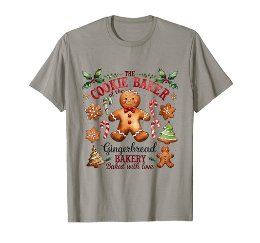 The Cookie Baker Gingerbread Bakery Christmas T-Shirt