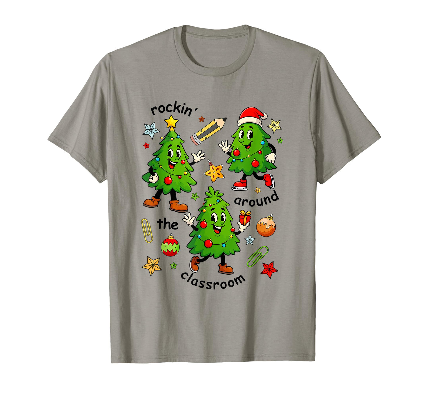 Rockin Around The Classroom Christmas Elementary Teacher T-Shirt