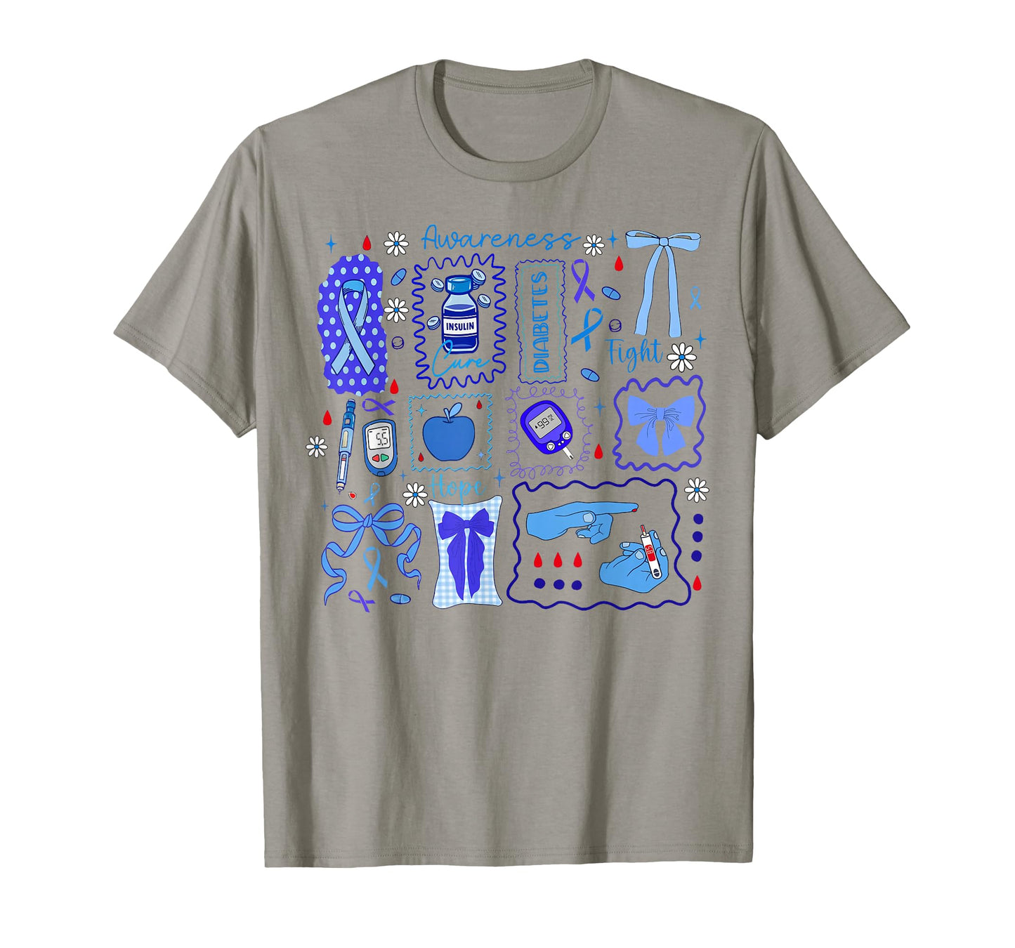 Diabetes Awareness, Blue Ribbon Diabetes, Support Diabetes T-Shirt