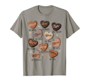 Celebrating Black History with Educated Leader Hearts T-Shirt