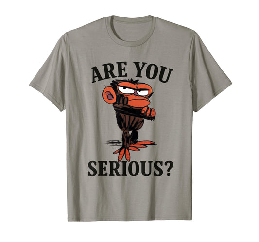 Humor are You Serious Grumpy Funny Monkey Meme T-Shirt