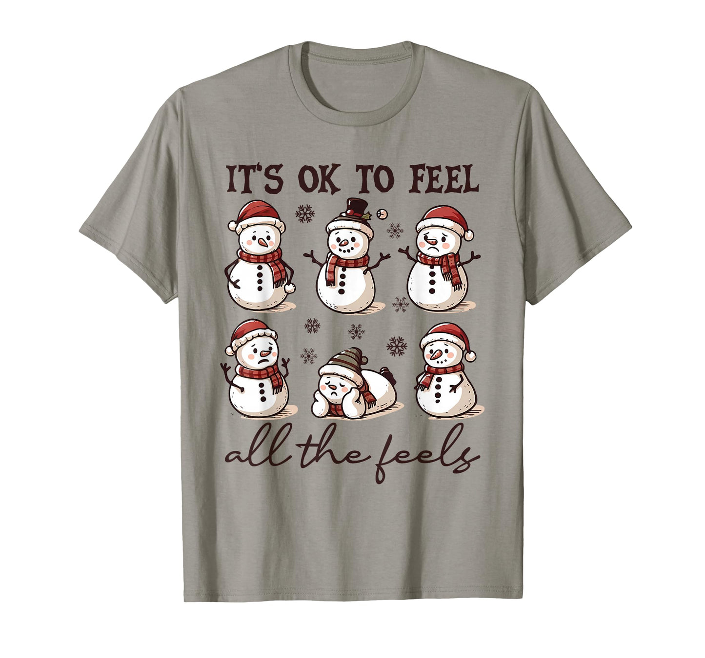 It's Ok to Feel All The Feels Mental Health Christmas T-Shirt
