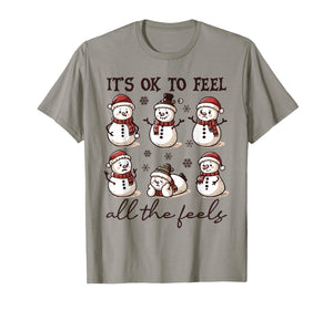 It's Ok to Feel All The Feels Mental Health Christmas T-Shirt