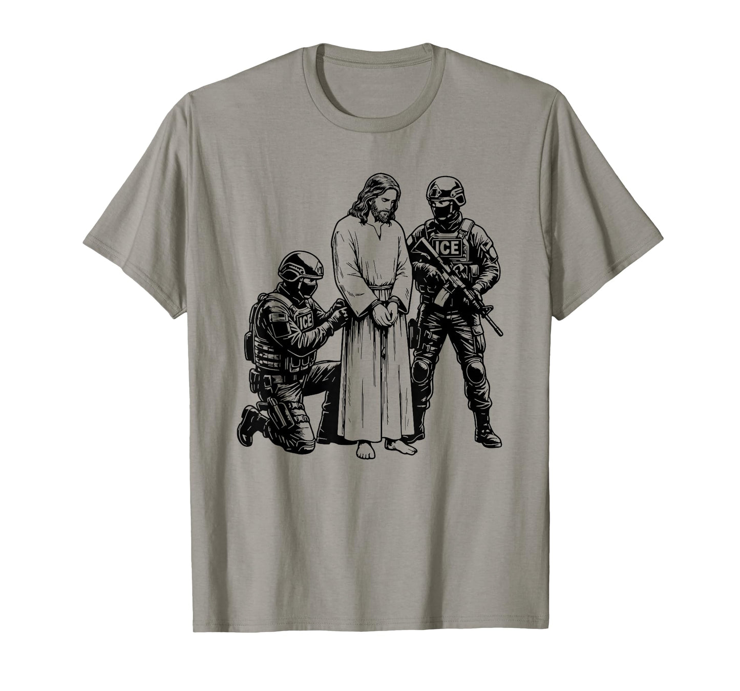 Anti ICE Jesus Arrested Parody T-Shirt