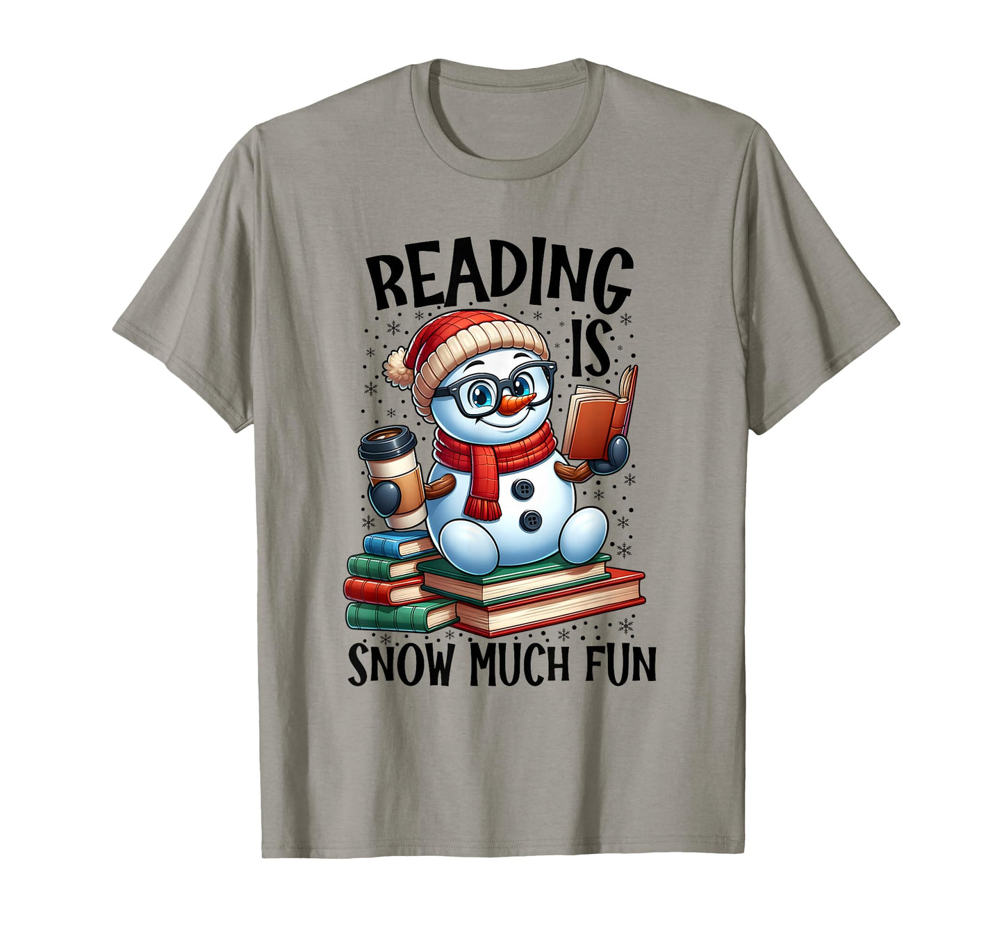 Reading is Snow Much Fun Christmas Bookworm Snowman Reading T-Shirt