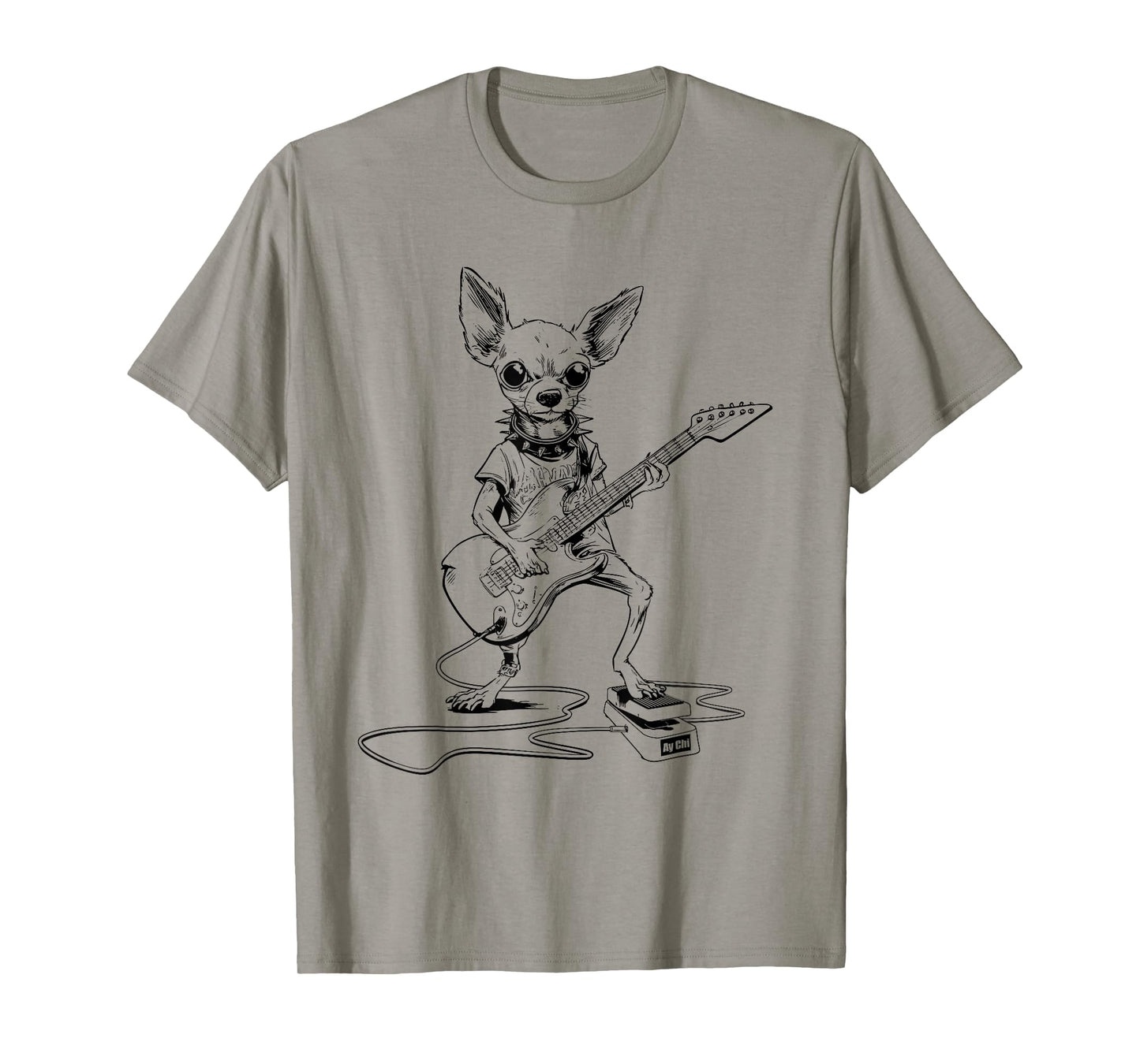 Ay Chi Wah Wah Funny Chihuahua Dog Lover Guitar Apparel T-Shirt