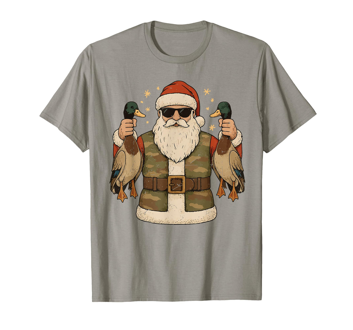 Santa Hold Mallard Duck Hunting Christmas Pajama Toddler Boy T-Shirt