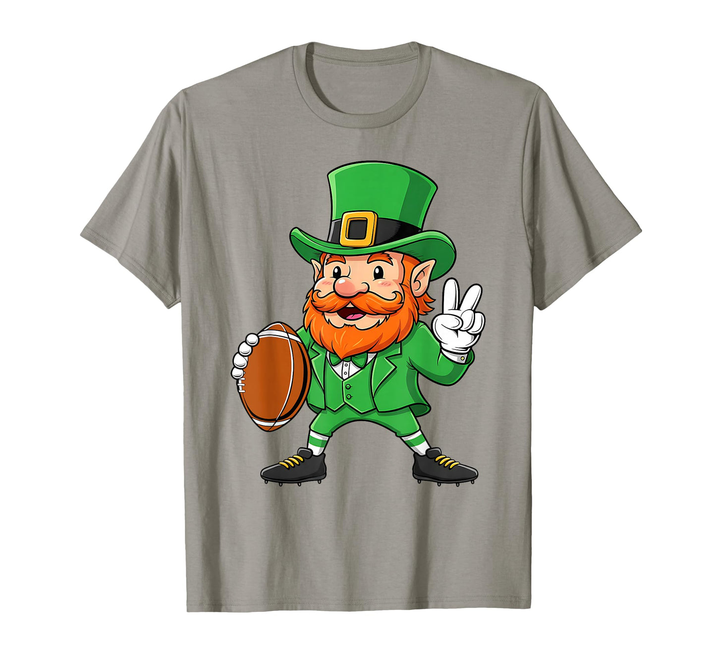 St Patricks Day Football Funny Leprechaun Kids Men Boys T-Shirt