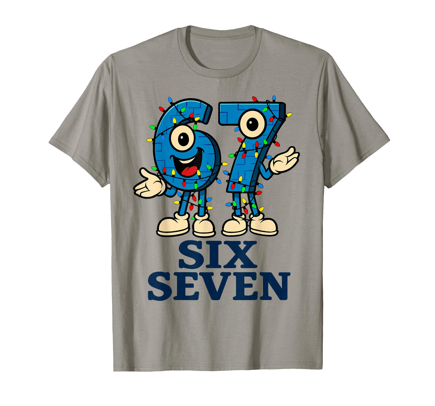 67 Six Seven 6-7 Christmas Lights - Funny Brainrot Kids Meme T-Shirt