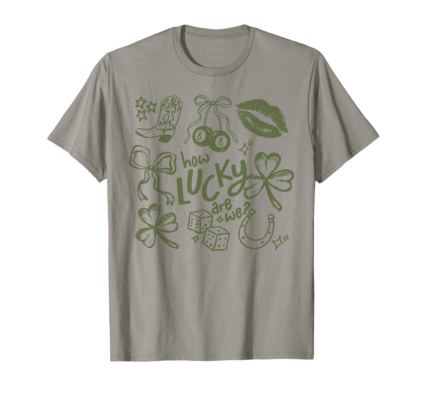 How Lucky are We St Patricks Day Coquette Bow Aesthetic T-Shirt