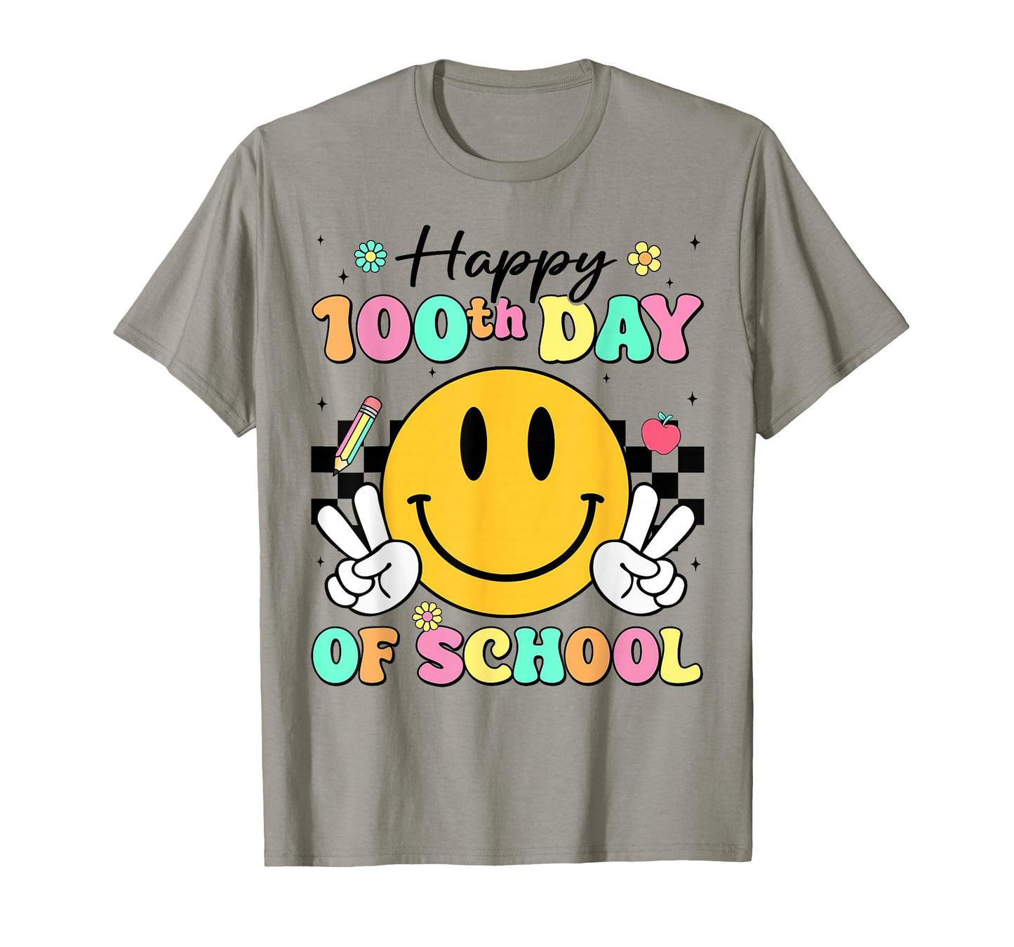 Happy 100th Day of School Cute Smile Face 100 Days of School T-Shirt