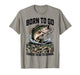Youth Boy Camo Bass Fish Born Go Fishing Forced School Funny T-Shirt