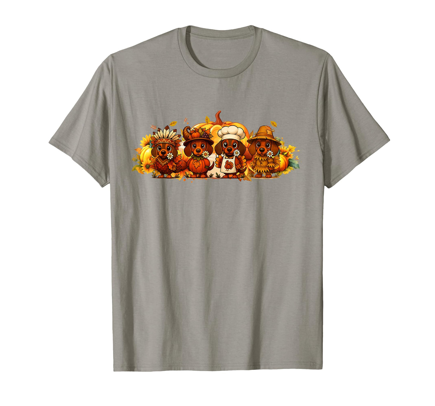 Cute Dachshund Pumpkin Dog Thanksgiving Costume T-Shirt