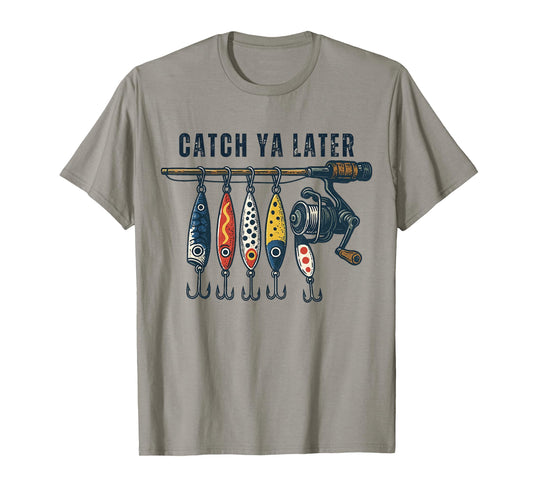 Catch Ya Later Funny Vintage Fishing Lures Outdoor Dad Son T-Shirt