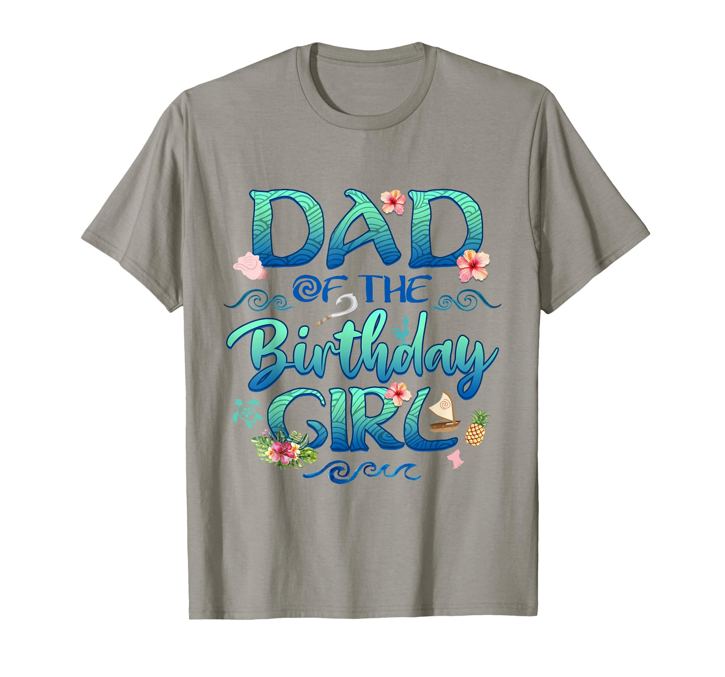 Dad of The Birthday Girl Vintage Ocean Family Birthday Girls T-Shirt