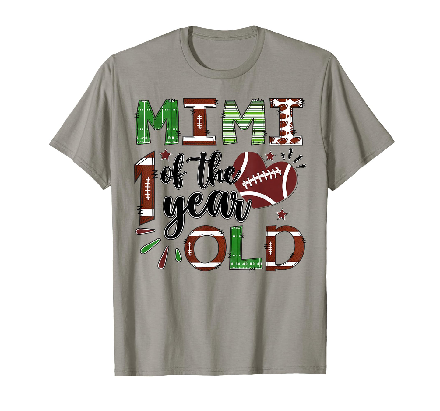 Mimi of The 1 Year Old Football 1st Birthday Boy Matching T-Shirt