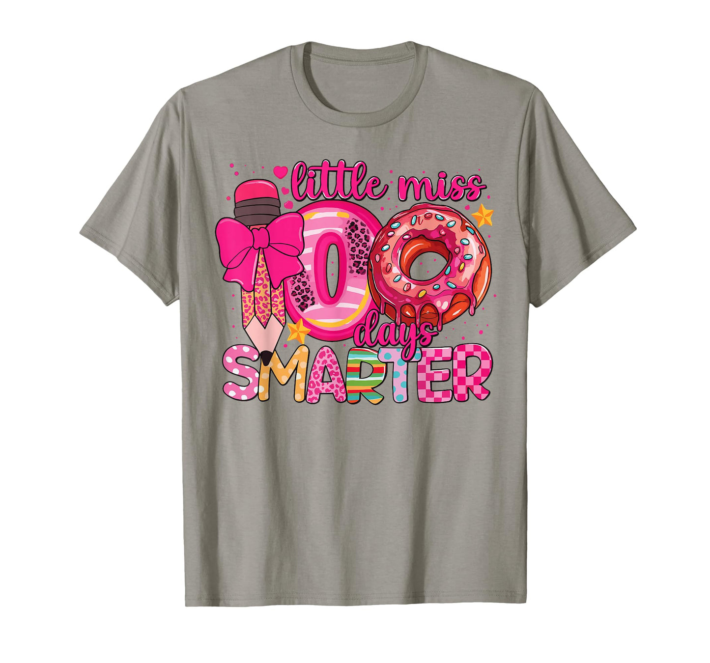 Little Miss 100 Days Smarter Girls Kids 100th Day of School T-Shirt