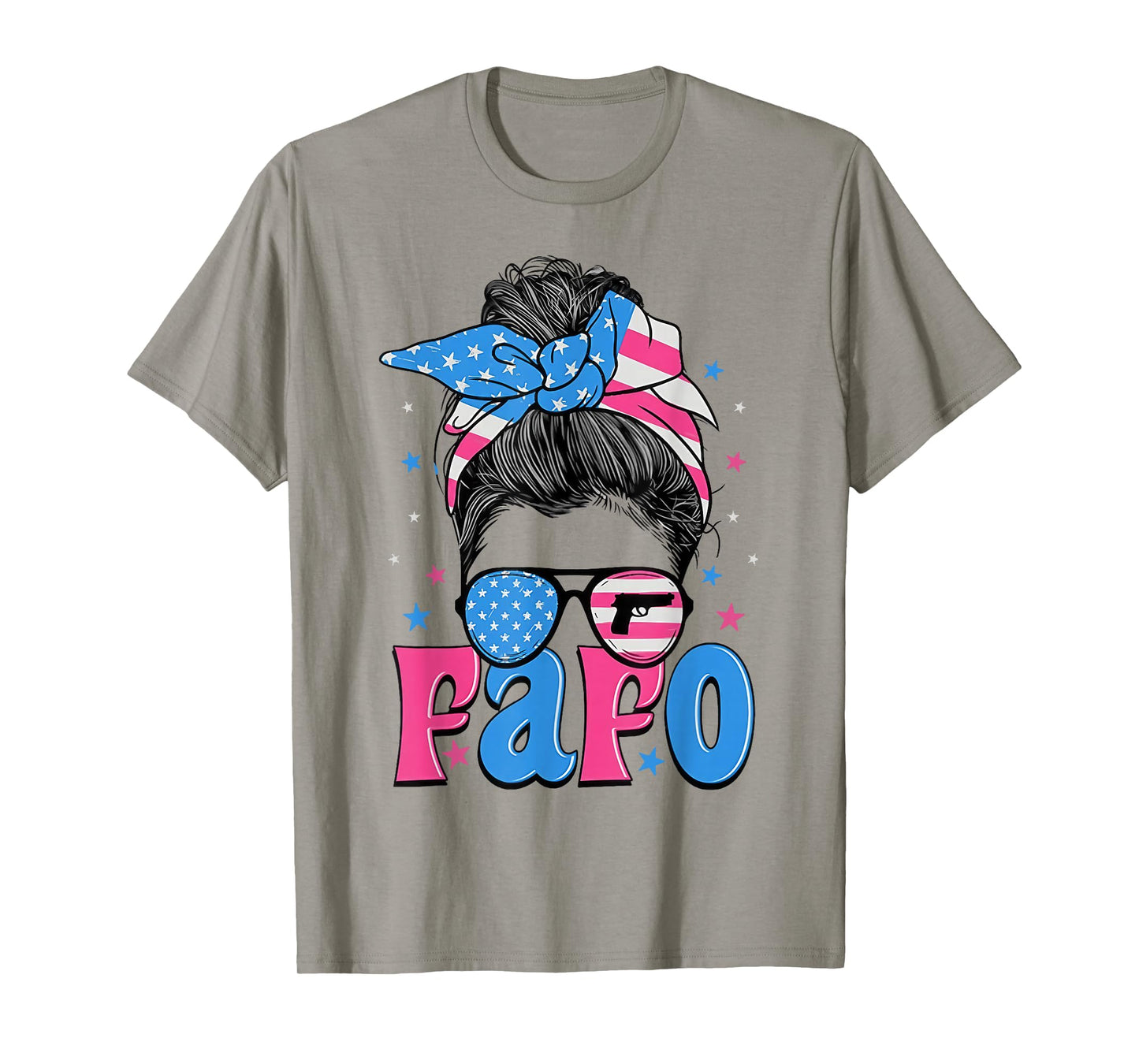 Fafo Messy Bun American Flag T-Shirt