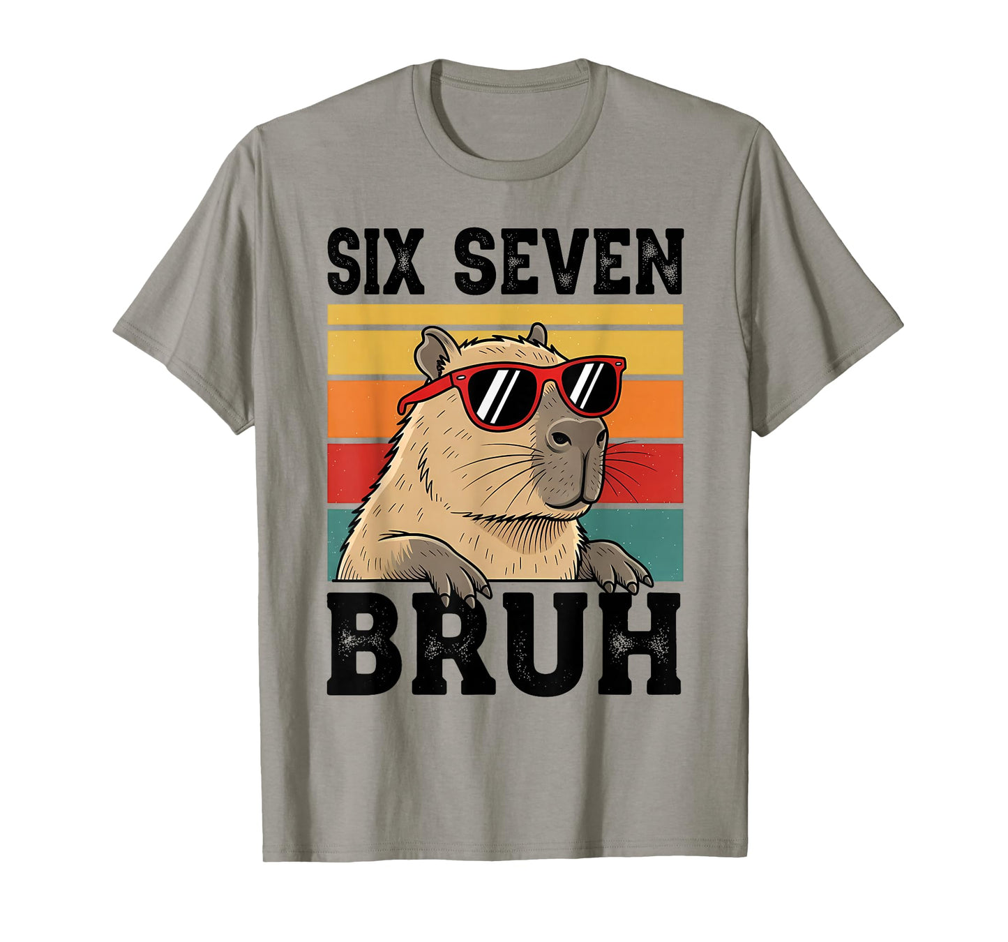 Six Seven Bruh 67 Meme Funny Capybara T-Shirt