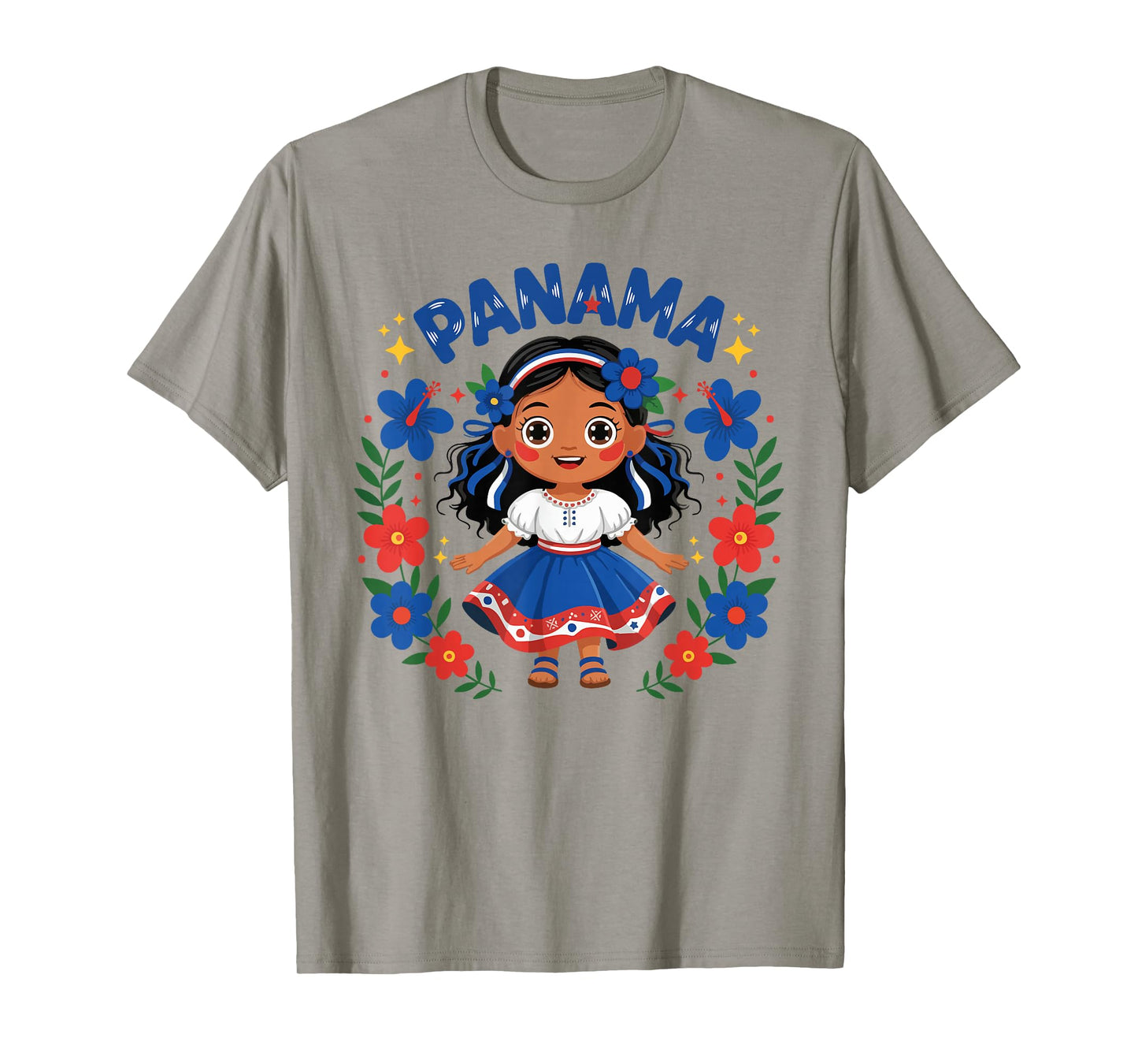 Panama Panamanian Girl Traditional Dress Flowers T-Shirt
