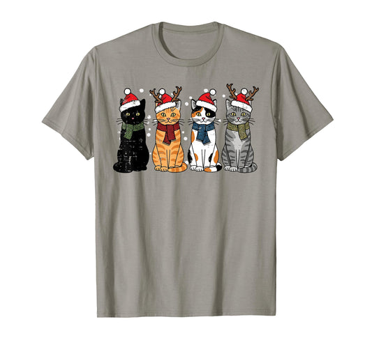 Christmas Cats Santa Cute Xmas Kittens Women Girls Kids Men T-Shirt