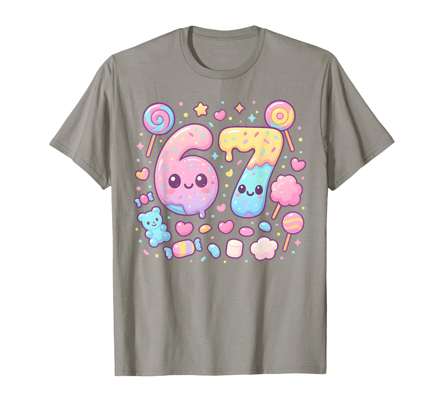 Funny 67 Six Seven Candy 6 7 Meme Gen Alpha Kawaii T-Shirt