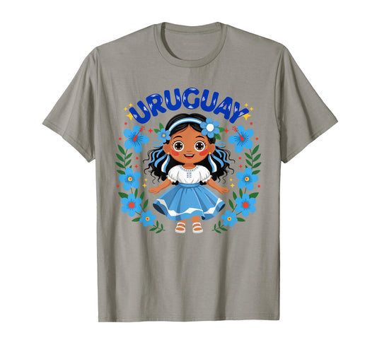 Uruguay Uruguayan Girl Traditional Dress Flowers T-Shirt