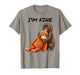 Sad Monkey Punch Meme with an Orange Toy I'm Fine T-Shirt